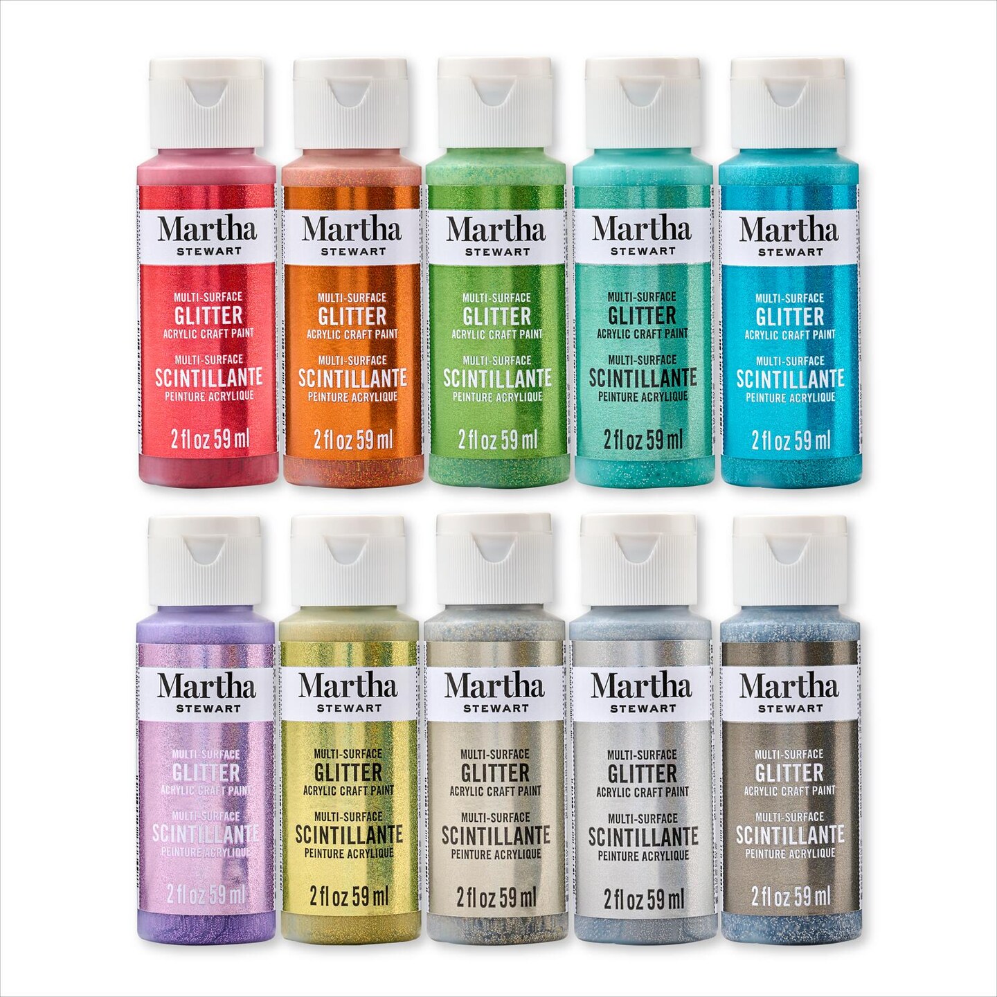 Martha Stewart&#x2122; Studio Lights Collection - Multi-Surface Glitter Paint Set - 10 pc. - 68708