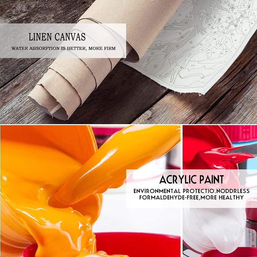 Cactus Paint by Number Desert Landscape Adult Paint by Number Kits on Canvas DIY Paint