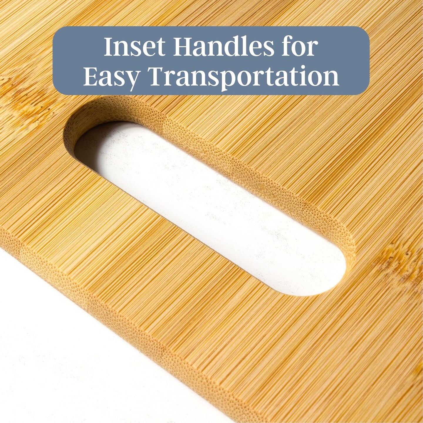 2-Piece Cutting Board Set; 2 Assorted Sizes of Bamboo Wood Cutting Boards for Kitchen