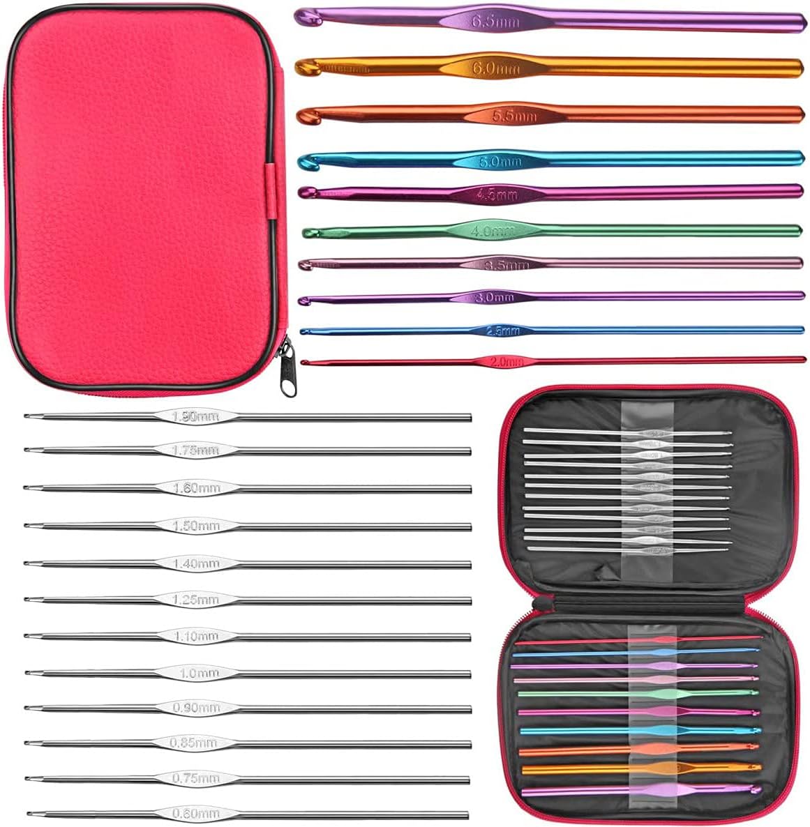 URWOOW 100 Pcs Crochet Hook Set