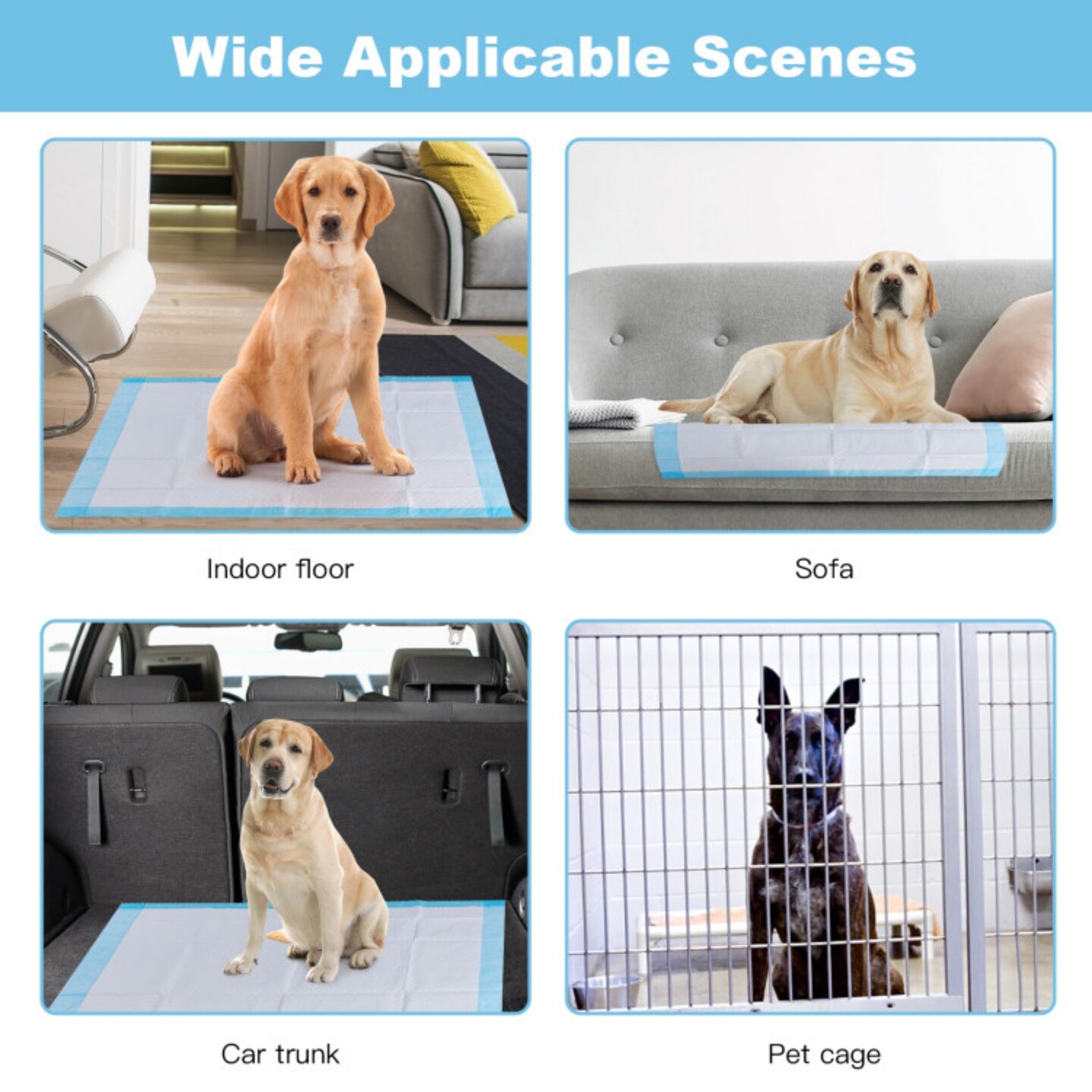 Sky Blue 100 Pieces 36-inch Pet Wee Pee Piddle Pad Ideal for Indoor Use