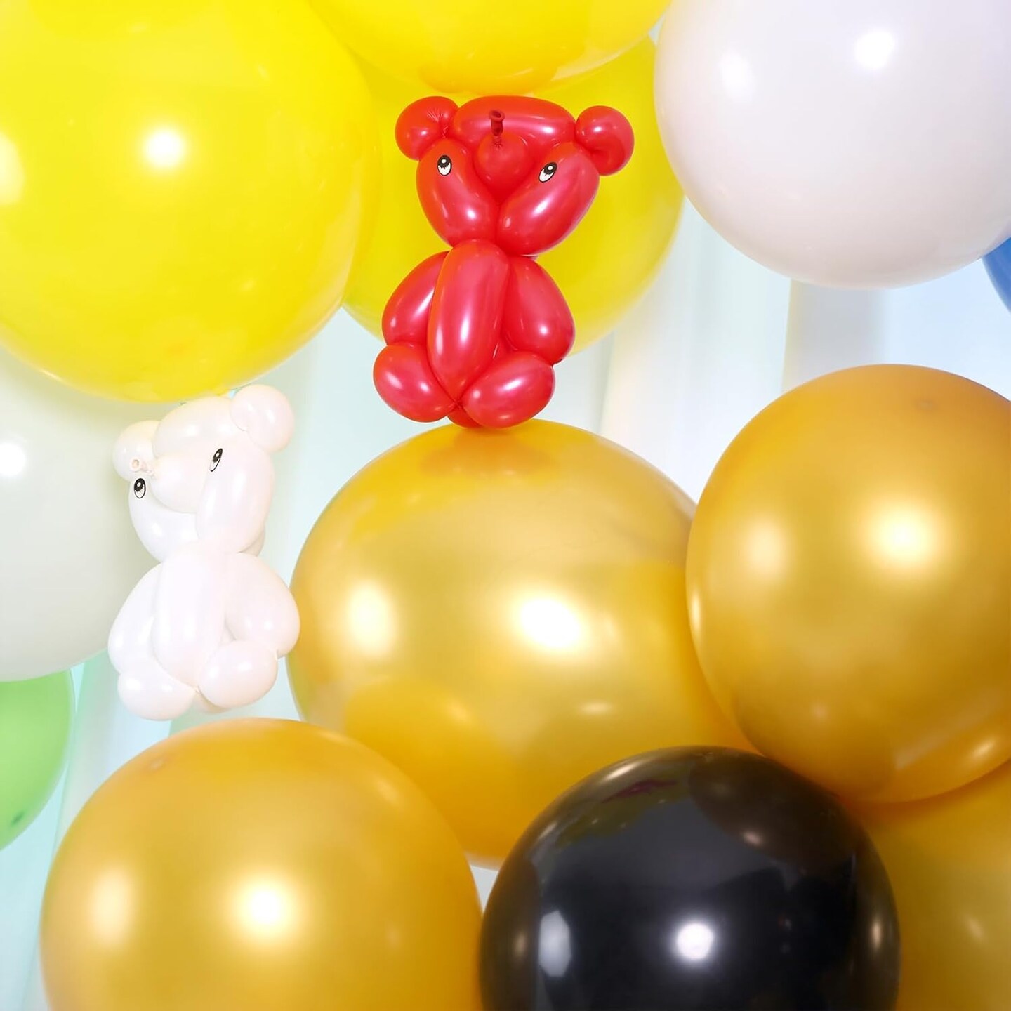 110PCS Gold Latex Balloons, 12 Inch Metallic Helium Round Balloons Party Balloons with Ribbon