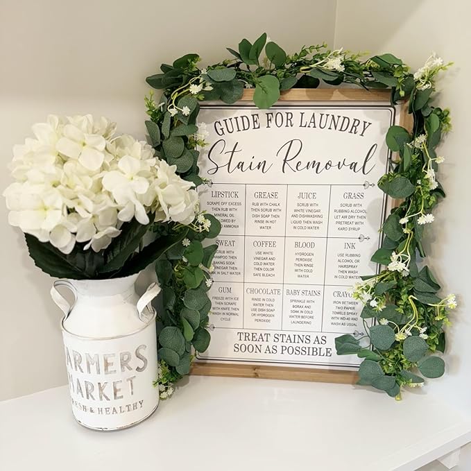 4 Pack 5.9Ft Eucalyptus Garland,Artificial Eucalyptus Flowers Leaves Table Greenery Garland Wreath Vines for Wedding Party Table Fireplace Bedroom Wall Room Decor