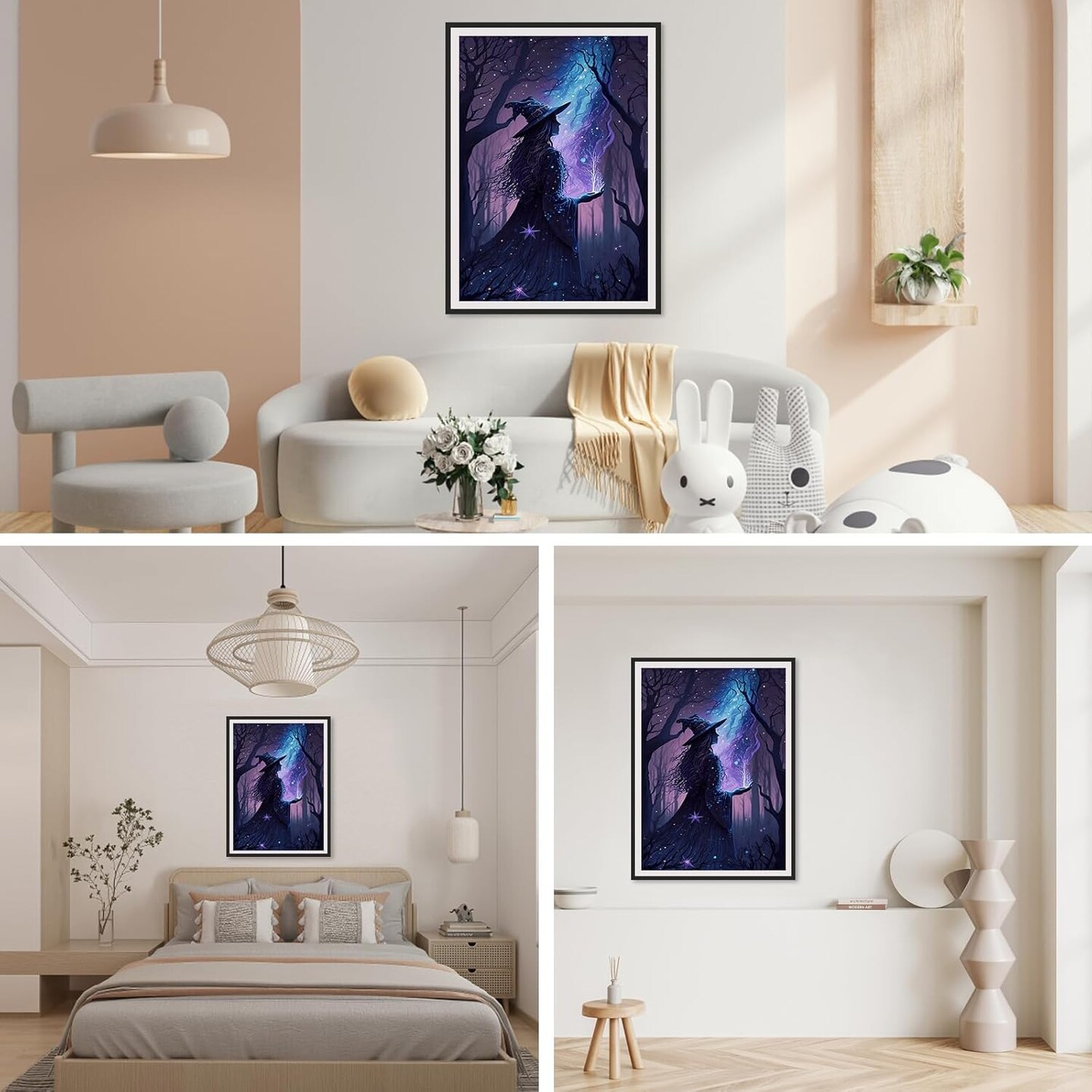 Diamond Painting Kits for Adults, Retro Witch 5D Diamond Art Kits, Halloween Witch Diamond Gem Painting Crafts Home Wall Decor 30x40cm