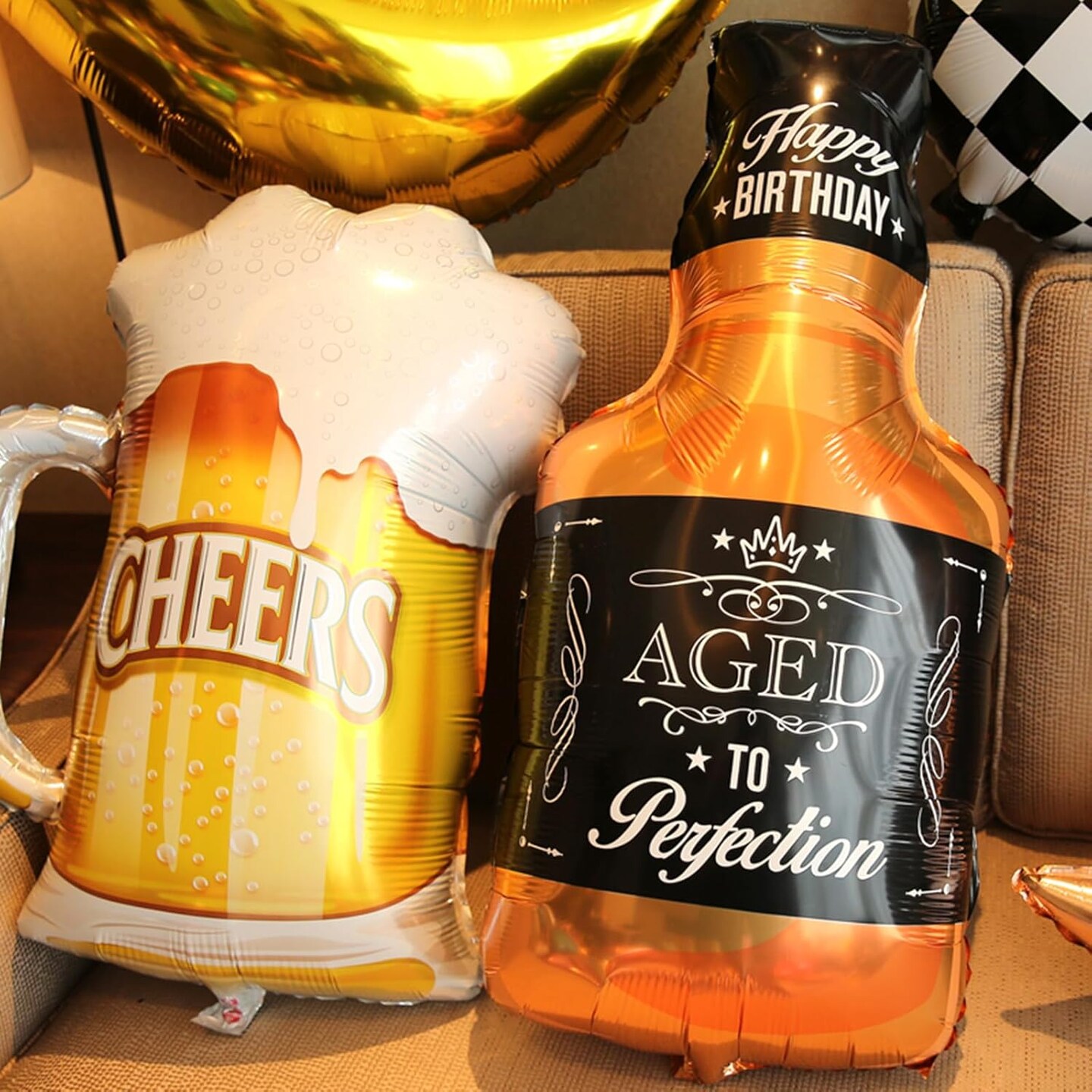 9pcs Corona Whisky Beer Mug Mylar Foil Helium Balloons, Men Women Boys Girls Beer Themed Birthday Party Decoration, Baby Shower Engagement Decoration Supplies