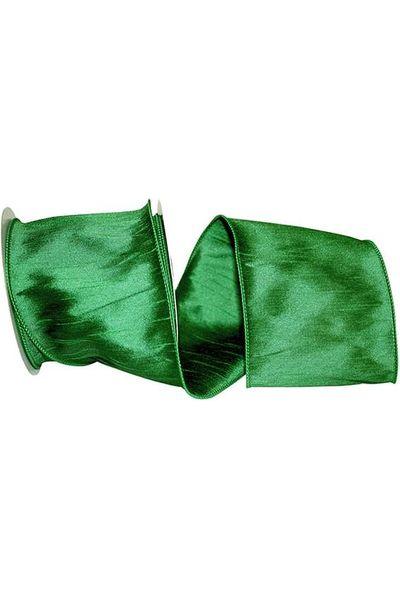 4&#x22; Dupioni Supreme Ribbon: Emerald Green (10 Yards)