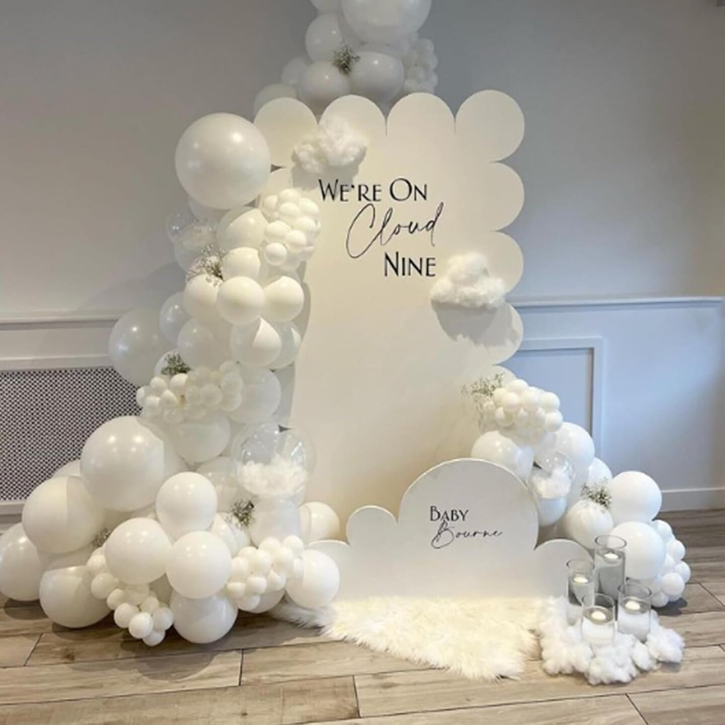 White Balloons 12 inch, White Latex Balloons 50pcs Party Balloon for Engagement Bachelorette Bridal Shower Wedding Party Birthday Decorations