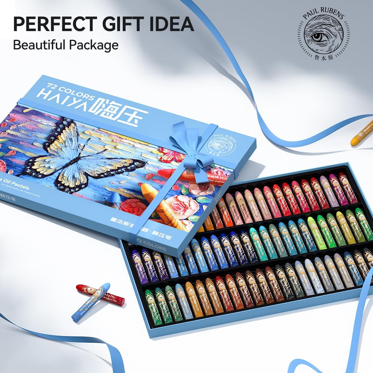 Oil Pastel, 72 Vibrant Colors Soft Oil Pastel Set, Creamy texture Easy to Blend Oil Pastels professional, Bullet Heads Oil Pastels for Artists, Painting, Drawing, Beginners (New Packaging)