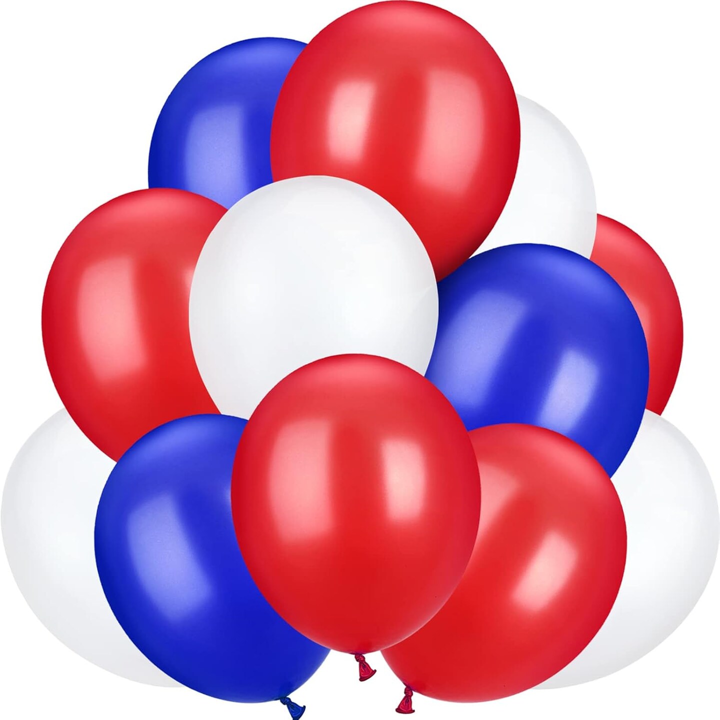 100 Pieces 6.6 Inch Blue Red White Latex Balloons Colorful Round Balloons for 4th of July Decorations Independence Day Patriotic Wedding Birthday Party Decoration