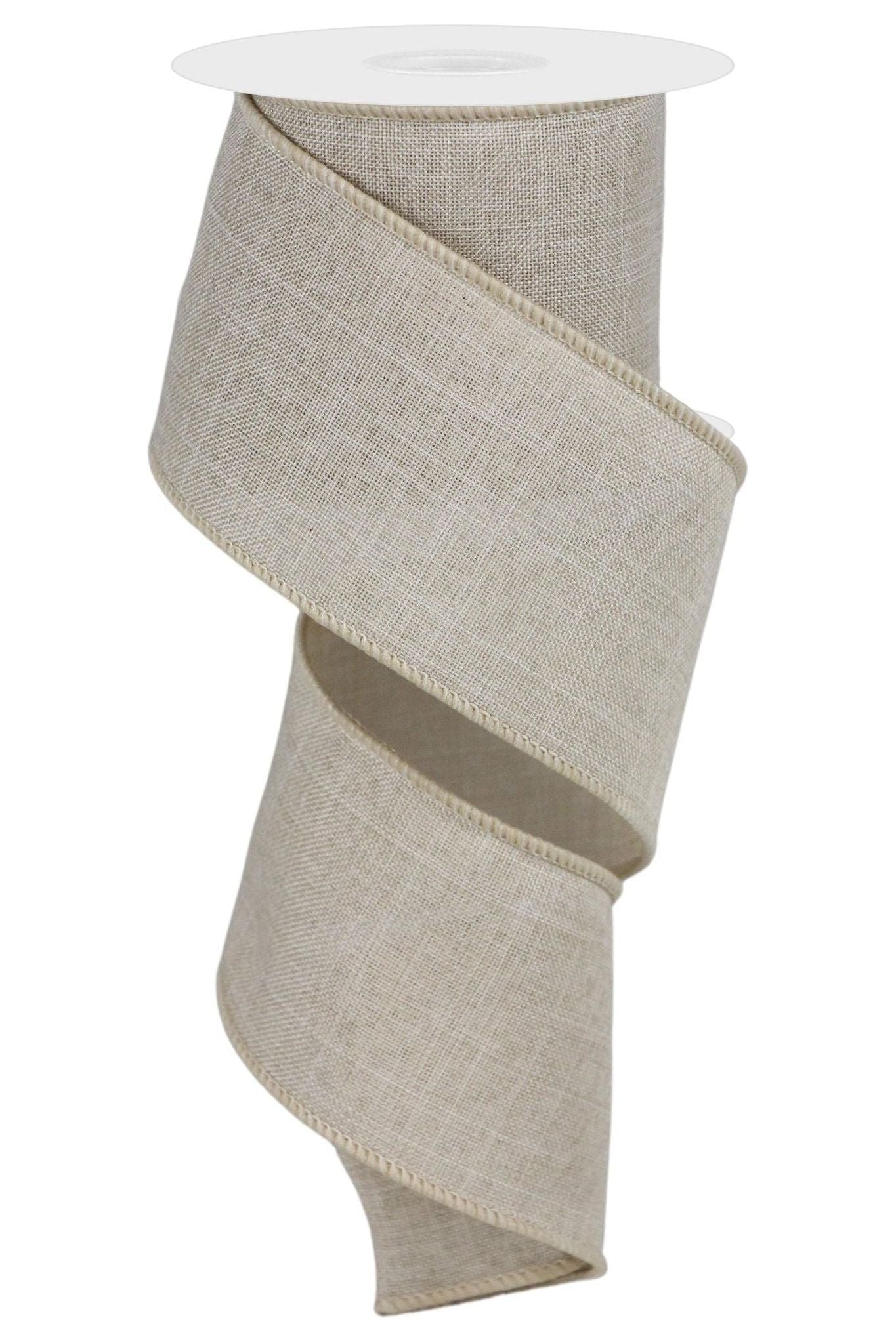 2.5&#x22; Royal Burlap Ribbon: Buff (10 Yard)