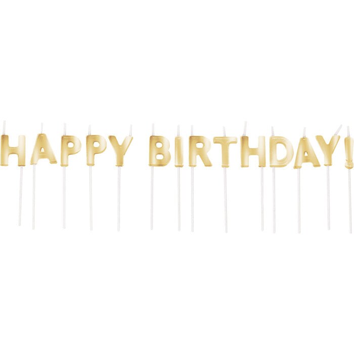 168 pc Bulk Gold Happy Birthday Candles