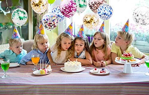 Multicolor Confetti Balloons - Latex Balloons 12 Inch Clear Balloons with Confetti Inside Wedding Birthday Baby Shower Christmas Party Supplies Decorations 32 Pcs