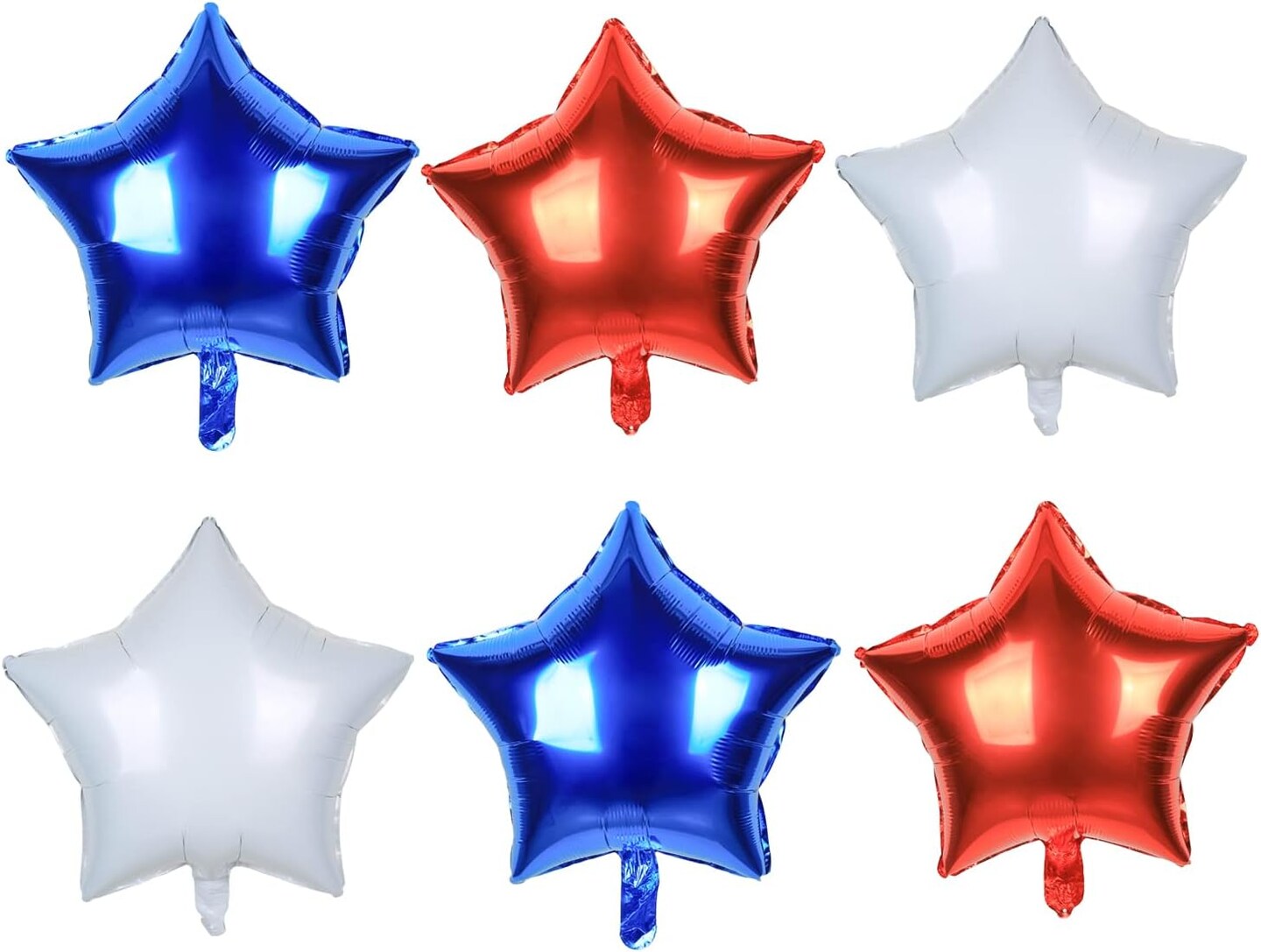 18 Pieces Independence Day Balloons Set Foil Star Balloons for Birthday Baby Shower Wedding Graduation 4th of July Decorations, 18 Inch (Red, Blue, White)
