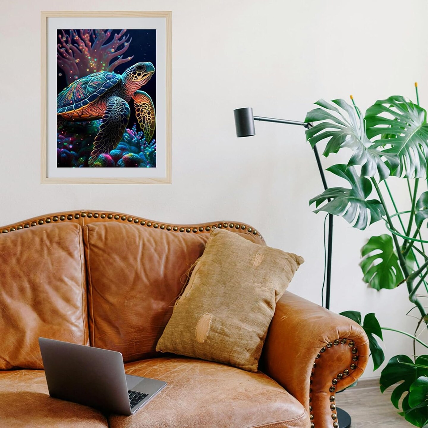 5D Diamond Art Kits for Adults Beginners,Sea Turtle DIY Paint with Round Full Drill Diamonds Painting Mosaic Gems Art for Home Office Wall Decor 12x16 Inch