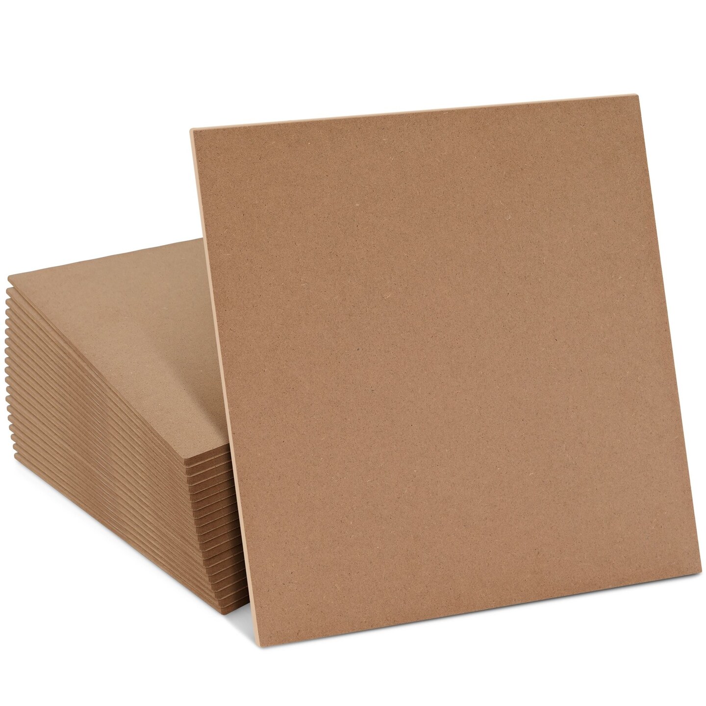 20 Pack 12 x 12 Inch MDF Boards, 1/4 Thick Chipboard Sheets for DIY Arts and Crafts, Painting, Engraving