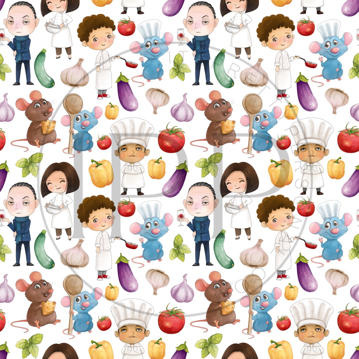 #312 Cute Characters 12x12 Pattern Vinyl