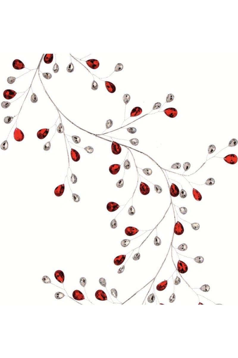 48&#x22; Metal Jewel Garland: Red/Clear