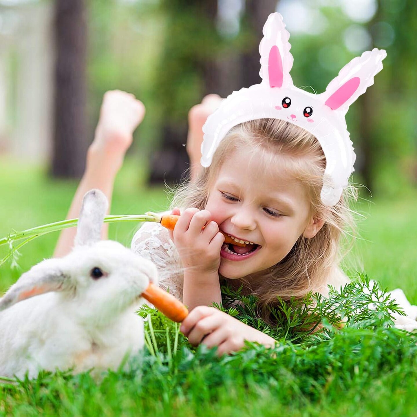 50p Zoo Animal Inflatable Headbands Wildlife Balloon Hair Hoop Include Forest Safari Farm Animals Jungle Theme Birthday Party Supplies with Animal Stickers Party Favors Costumes for Kids
