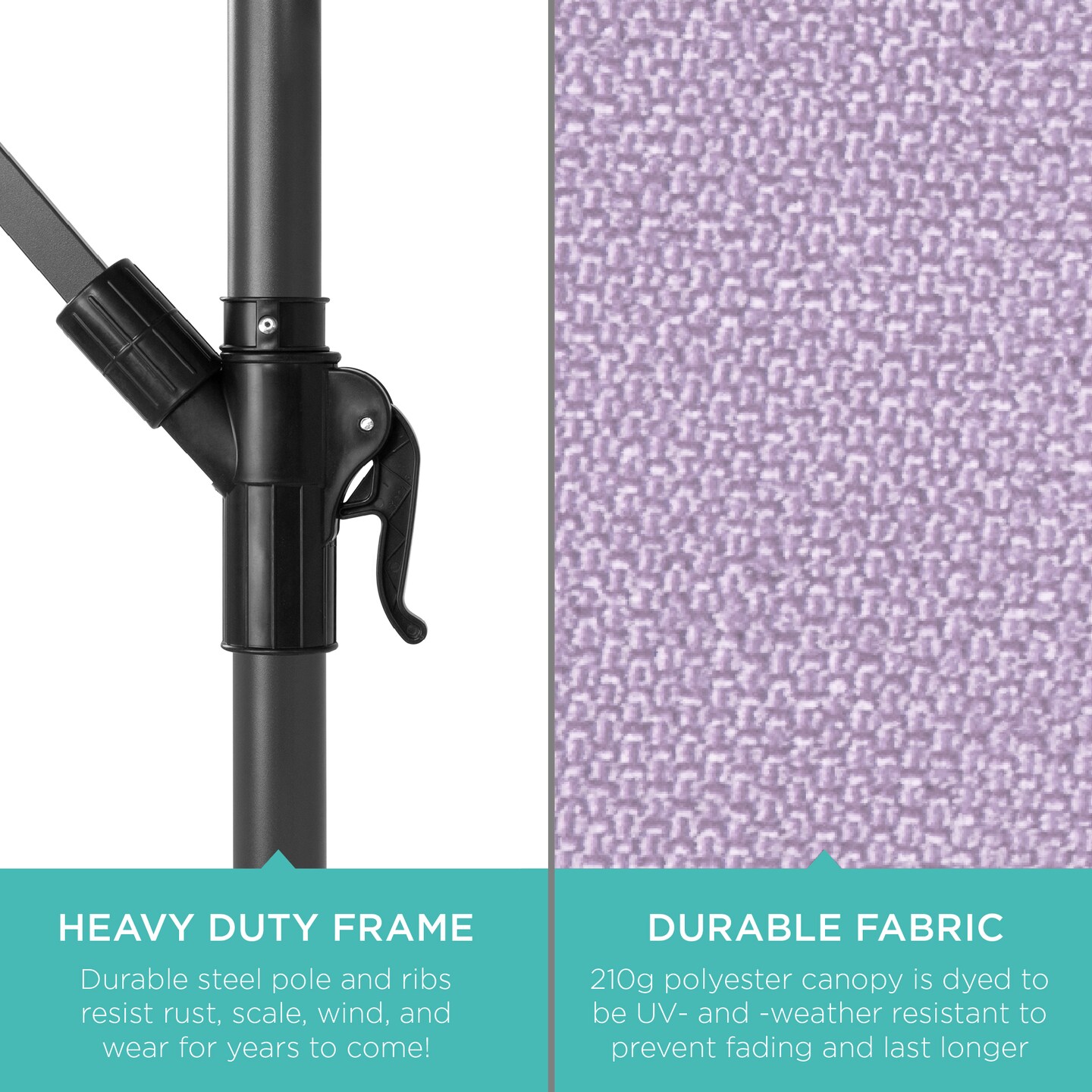 Best Choice Products 10ft Offset Hanging Outdoor Market Patio Umbrella w/ Easy Tilt Adjustment