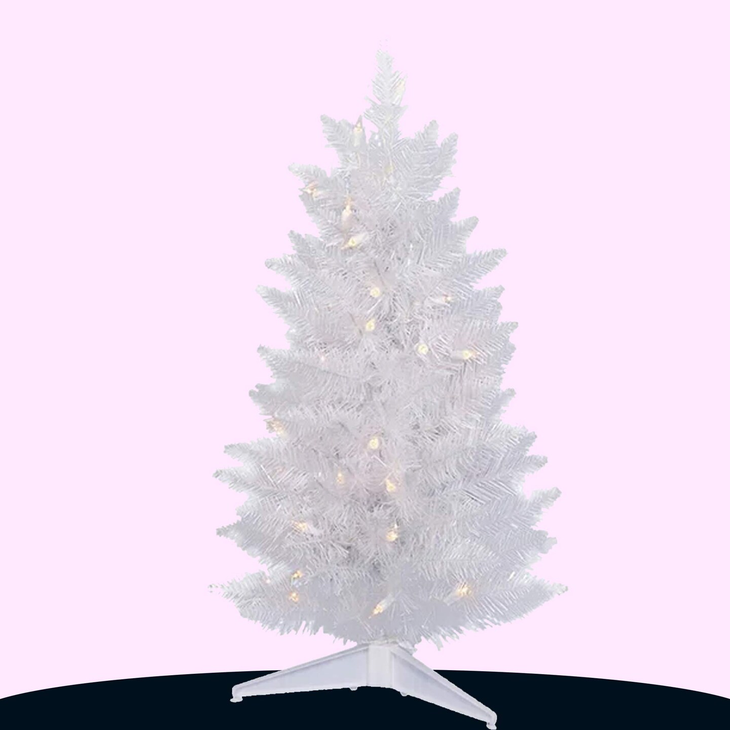 Pre Lit USB Tabletop Christmas Tree 2ft with Warm White LED Lights