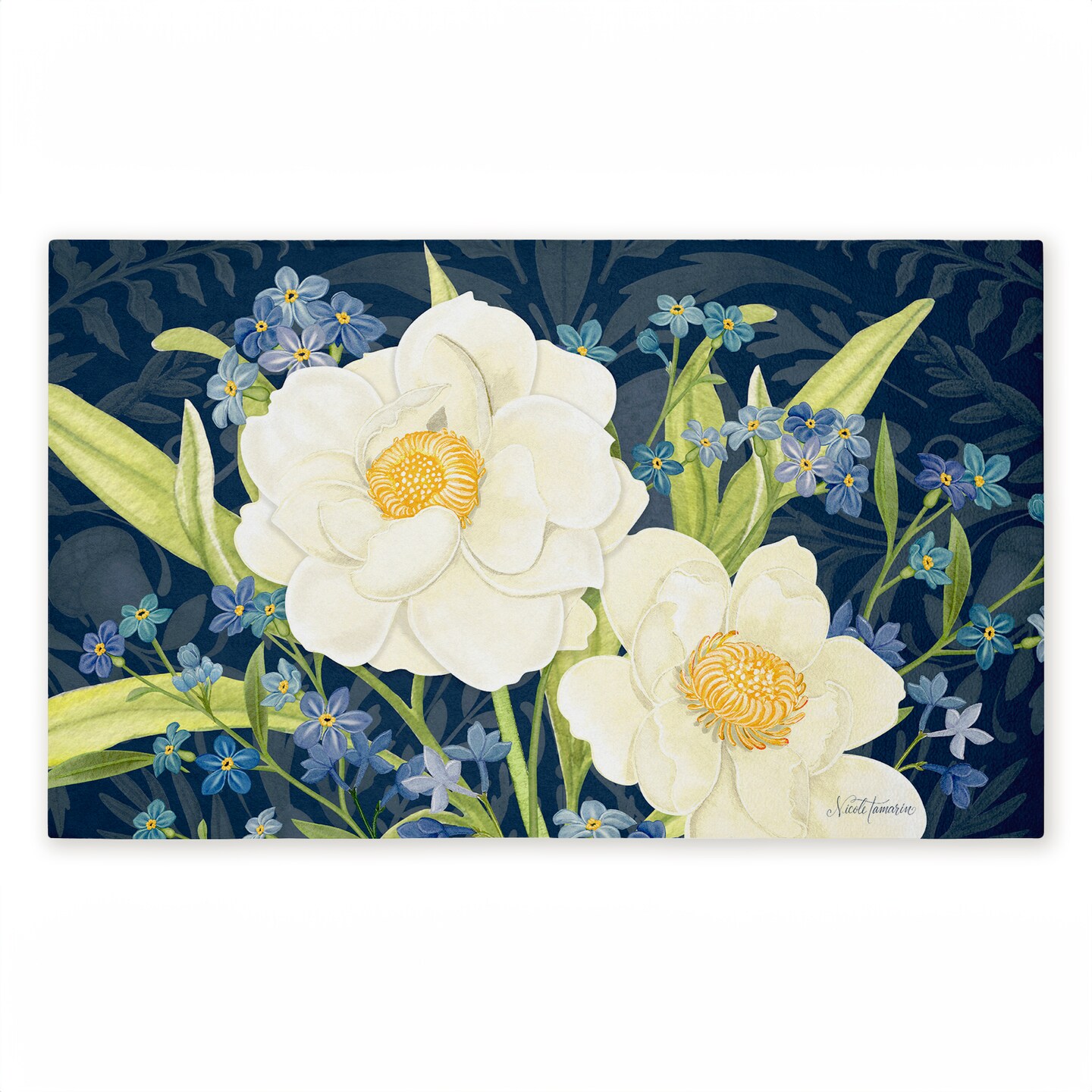 Stupell Industries Enchanted Midnight Garden Printed Outdoor Door Mat, design by Nicole Tamarin, 18"x30"