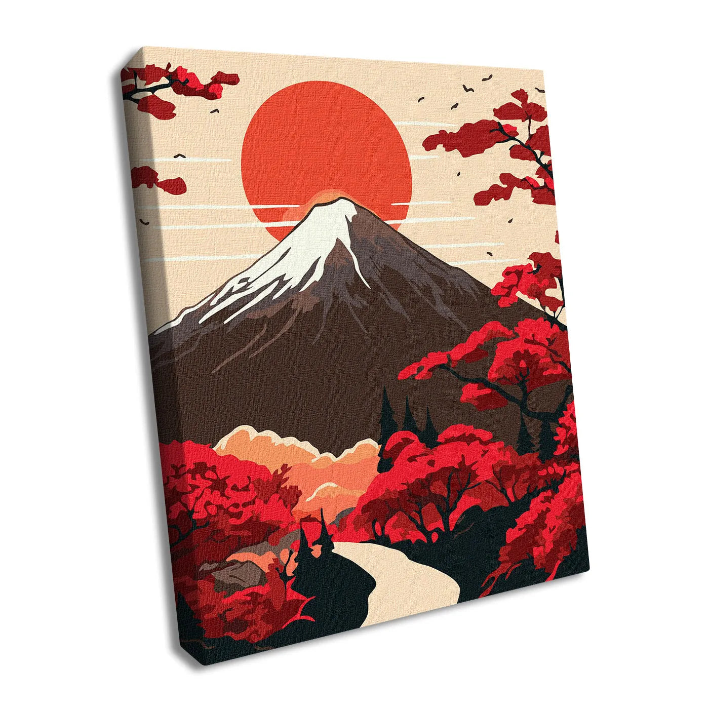 真作 富士山 赤富士Mt.Fuji 額装Japanese painting Fuji Mountain 真作 富士山 赤富士Mt.Fuji 額装Japanese painting Fuji Mountain