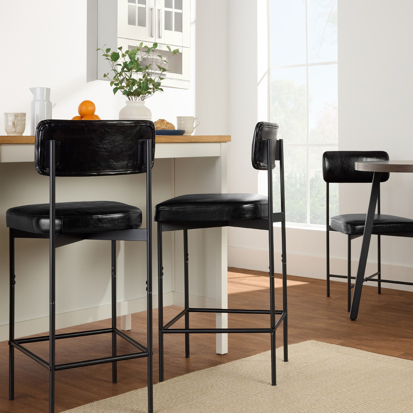 Best Choice Products Set of 2 Faux Leather Counter Stools for Kitchen Island and Dining w/ Metal Frame
