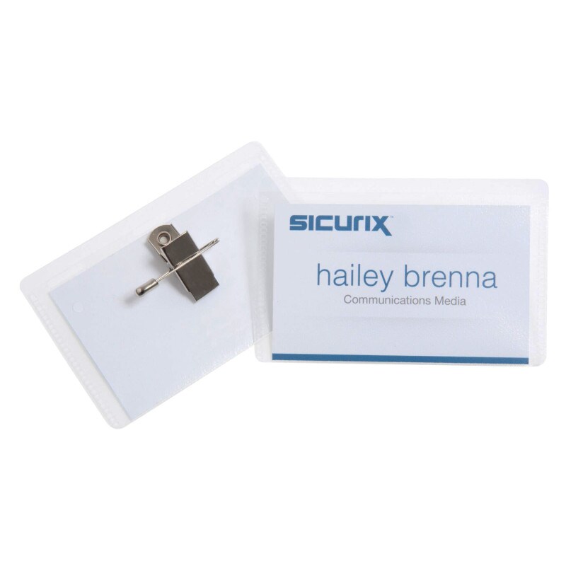 Clip/Pin Style ID Badge Holder Kit with Printable Inserts, 3-1/2