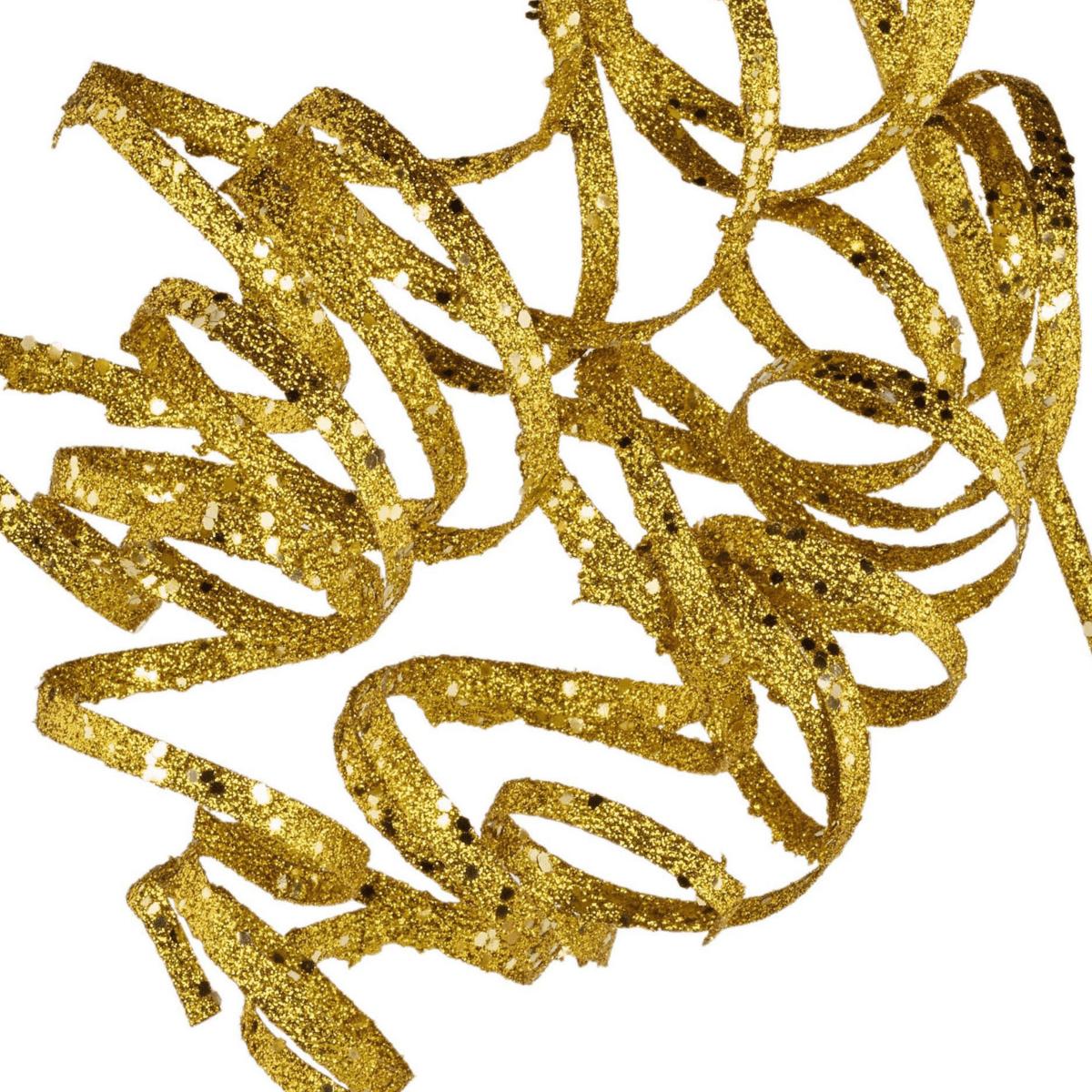31&#x22; Curly Glitter Ribbon Spray: Gold