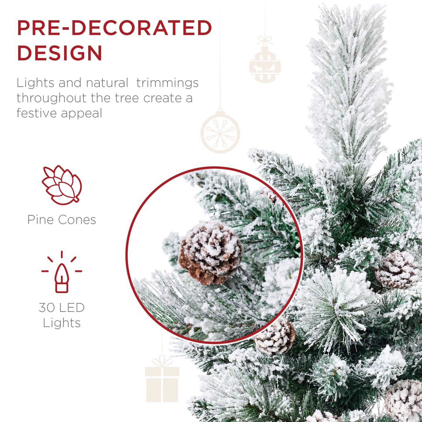 Best Choice Products Set of 2 24.5in Outdoor Pathway Christmas Trees Decor w/ LED Lights