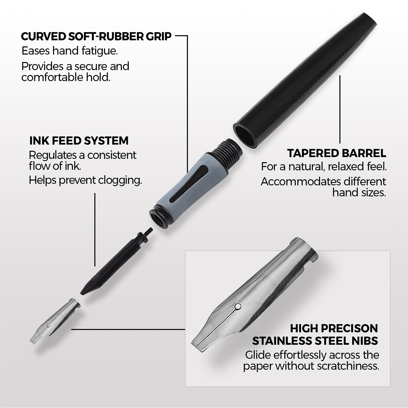 Zieler® Ultimate Calligraphy Pen Gift Set (32 pieces), Presented in a Tin Gift Box