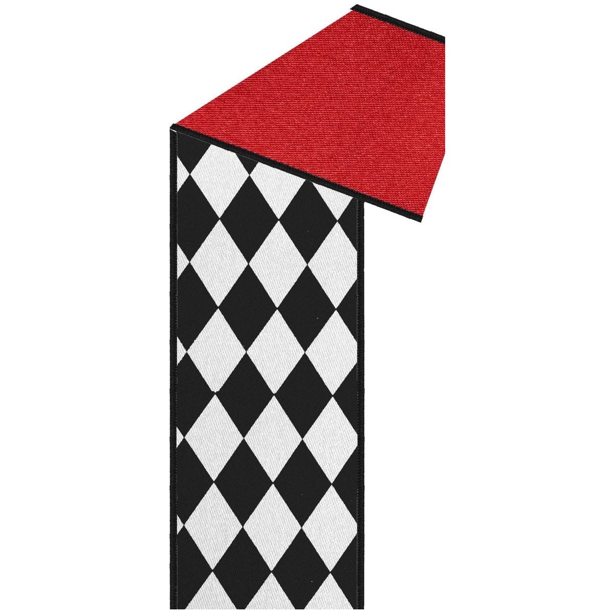 2.5&#x22; Harlequin Fused Back Ribbon: Red (10 Yards)