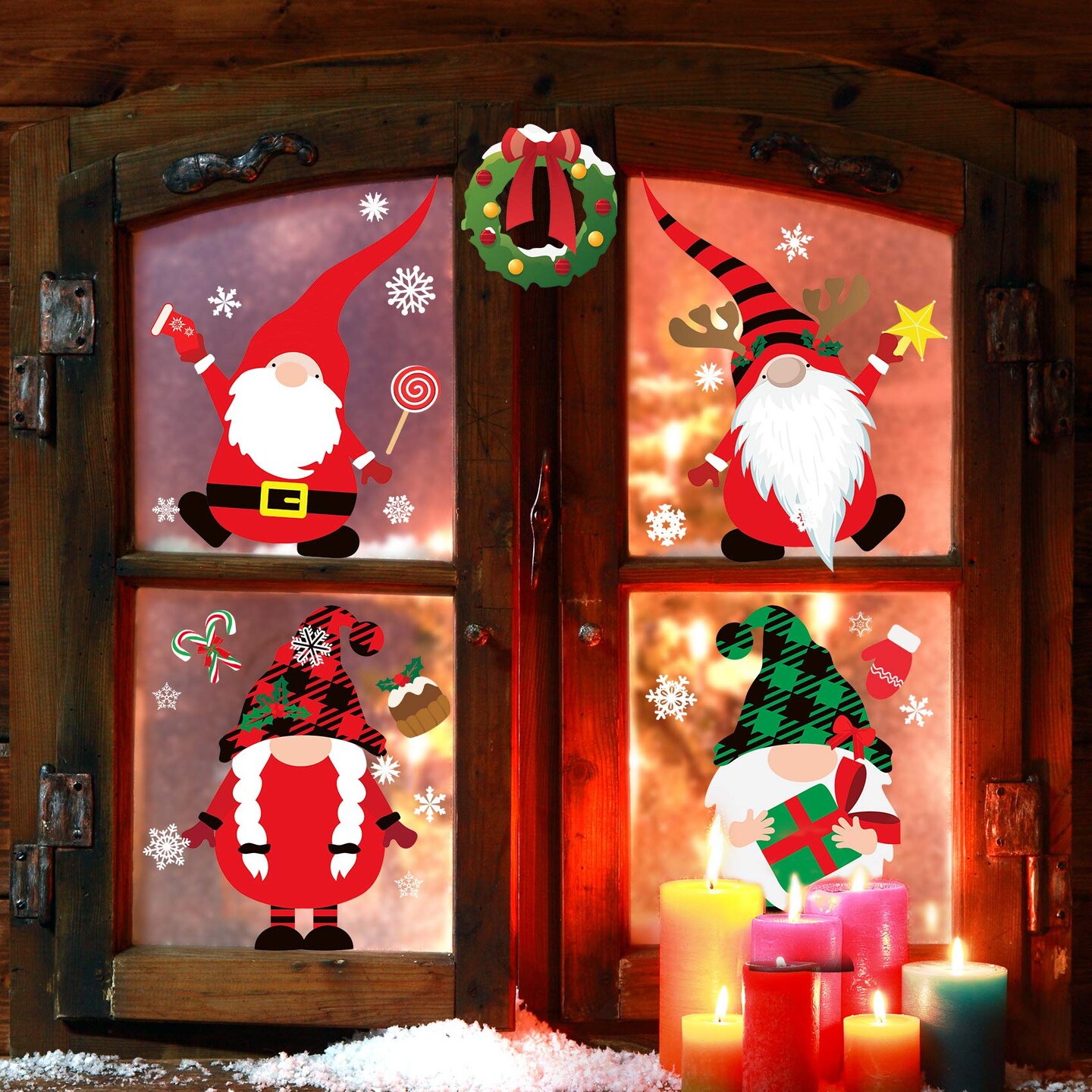 Christmas Window Clings - 316PCS Christmas Decorations Window Stickers Decals for Glass Windows Office Home Indoor Outdoor