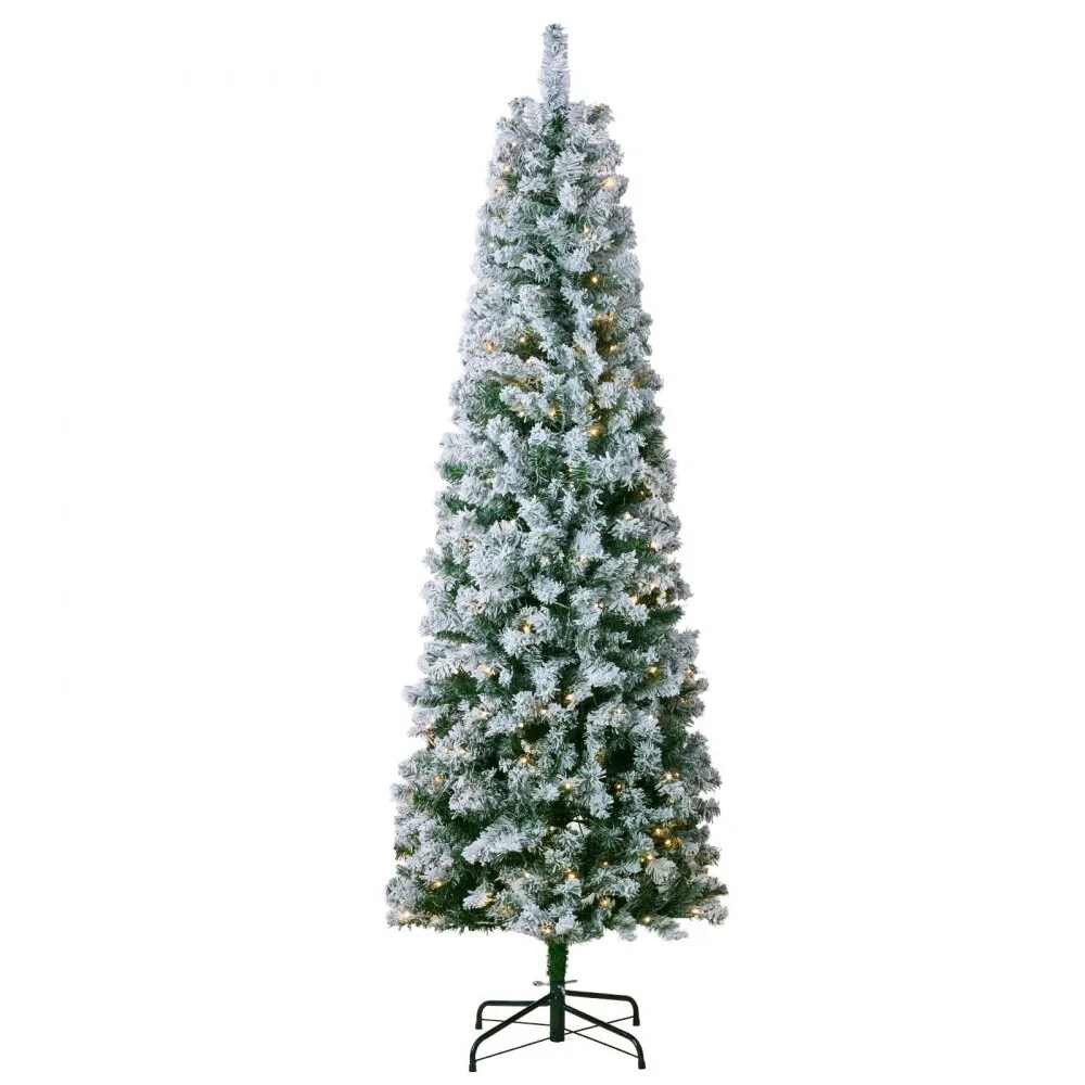 6.5ft Artificial Christmas Tree Prelit with 250 LED Lights & Metal Base