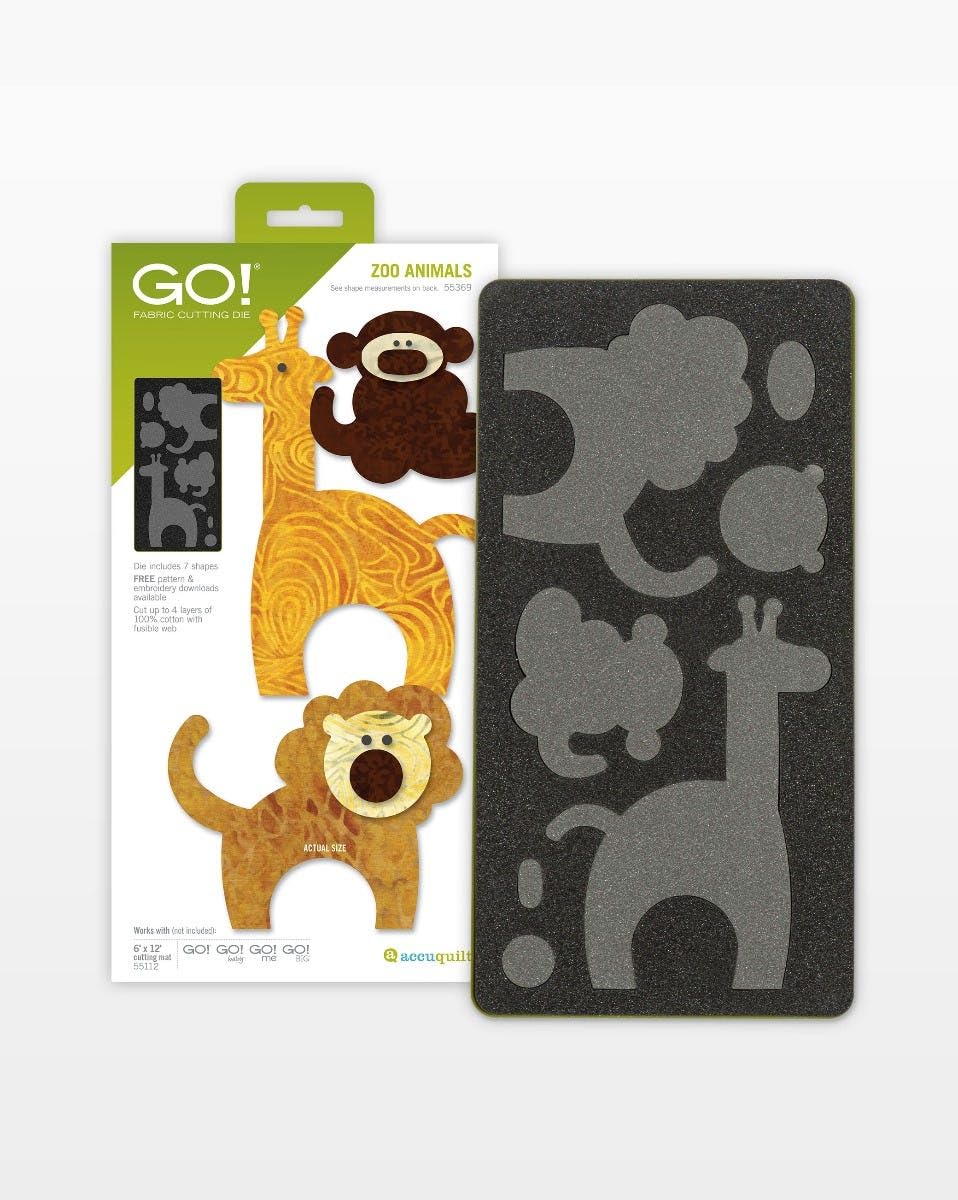 AccuQuilt GO! Zoo Animals Fabric Cutting Die for Appliqué Quilting & Crafts