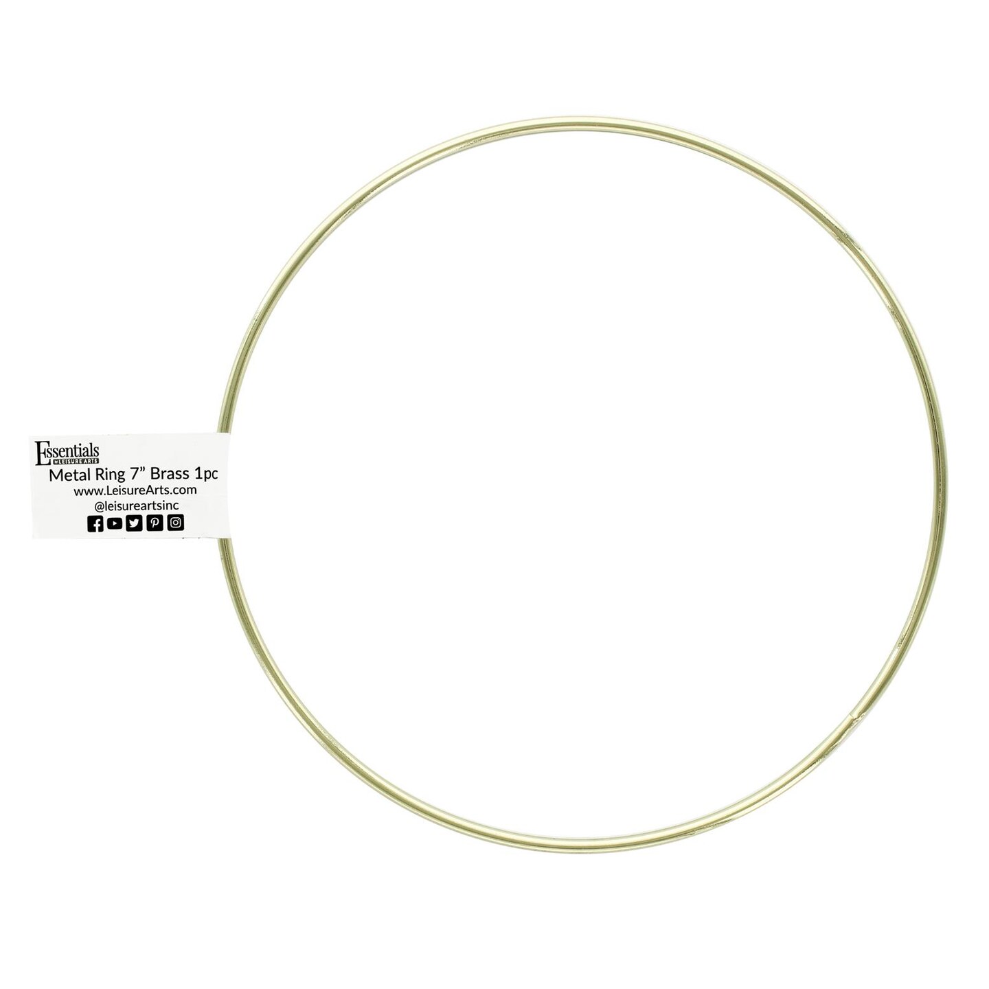 Essentials By Leisure Arts Metal Ring 7" Brass – For Macrame Rings, Metal Hoops For Crafts, And Diy Projects. Ideal Rings Crafts And Home Decor