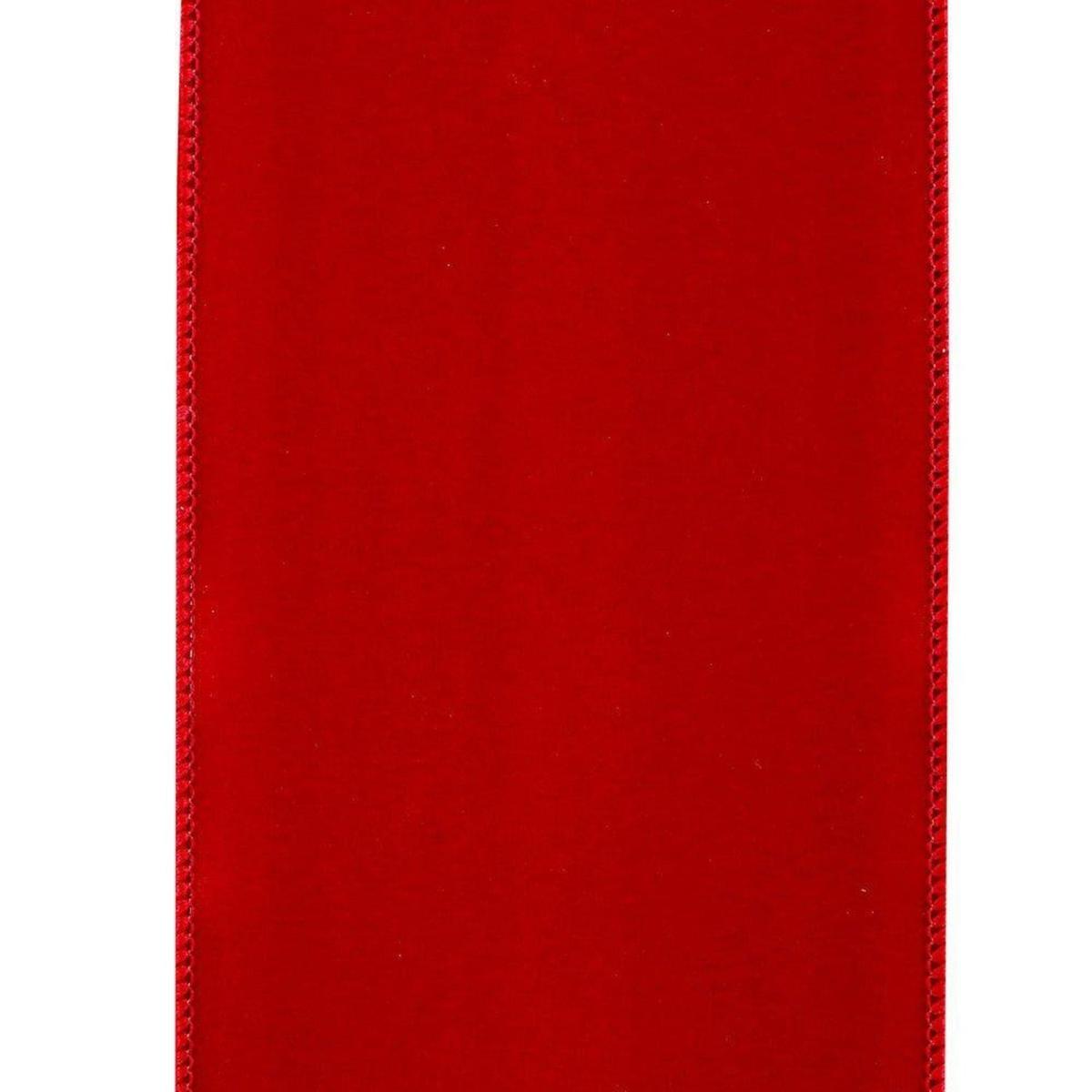 4 inch Value Velvet Ribbon: Scarlet Red (10 Yards)
