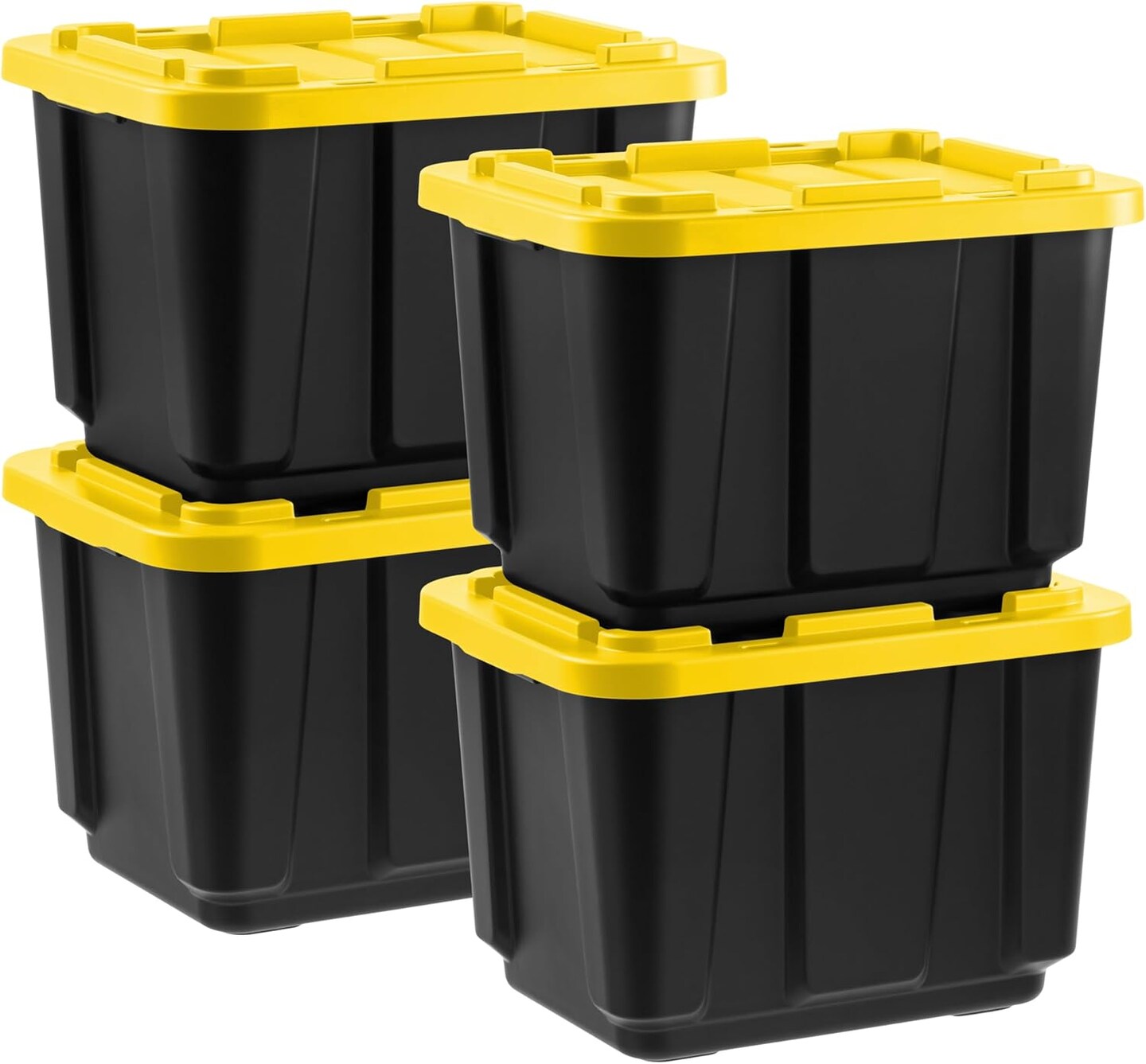 IRIS USA 11.5Gal/46Qt Heavy-Duty Stackable Plastic Holiday Storage Bin Tote Container with Quick Snap Lid - 4 Pack