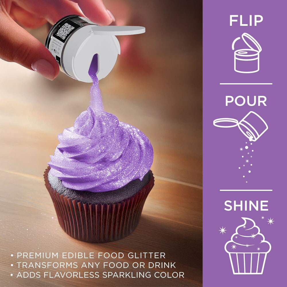 Bakell - Pollipop Purple Tinker Dust Edible Glitter (5g, 1x Jar) for Food, Desserts, and Beverages!