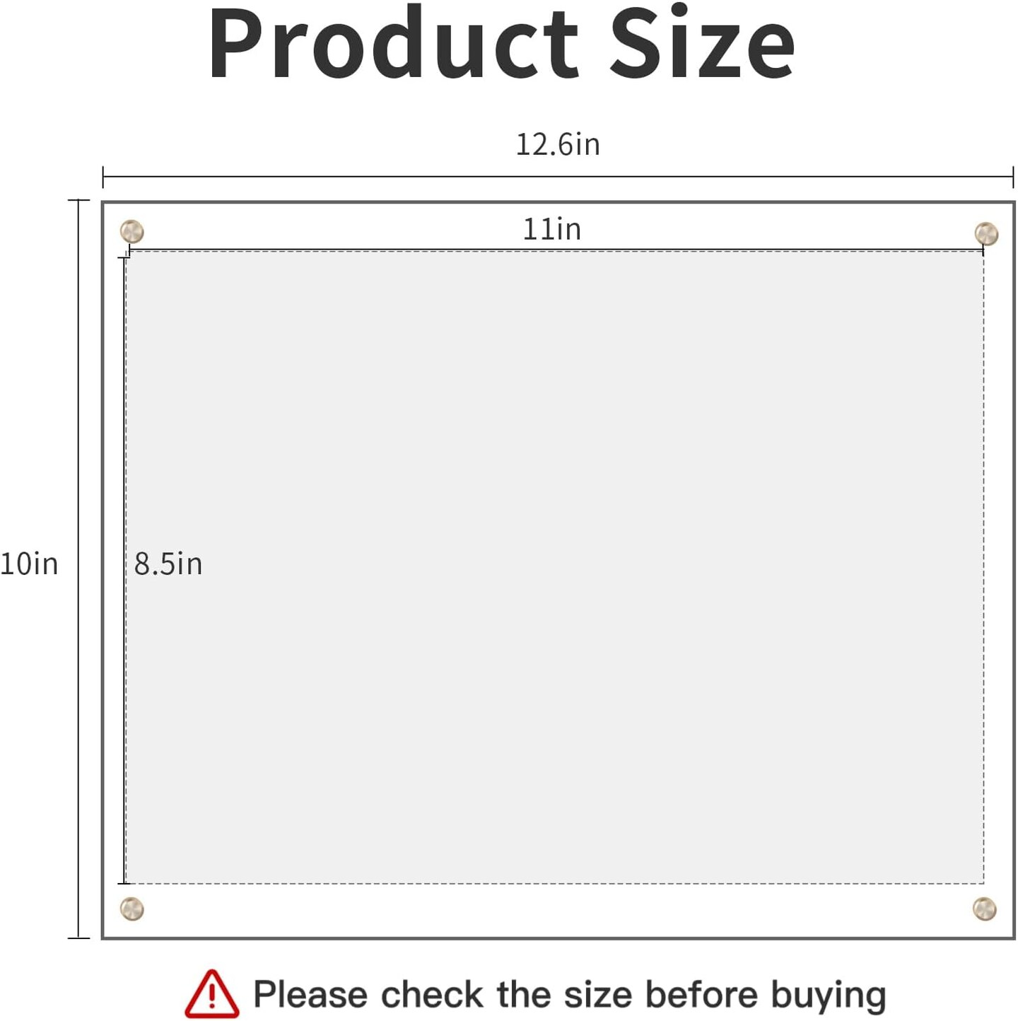 8.5x11 Acrylic Wall Mount Picture Frame Self Adhesive, No Drill Floating Frameless Clear Photo Frame for Artwork or A4 Letter Size Document Display-Full Frame is 10x13