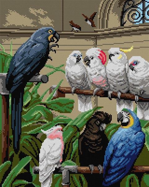 Gobelin canvas for halfstitch without yarn after Henry Stacy Marks - A Select Committee