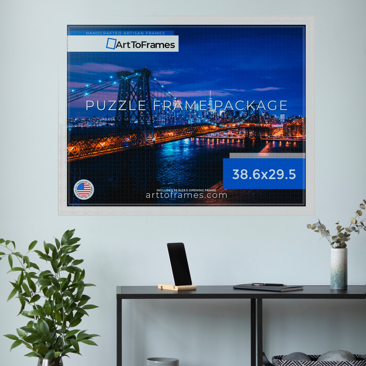 ArtToFrames 38.6x29.5 INCH / 98x75 CM Puzzle Frame for 2000 piece Puzzles.This 1.50 Inch Custom MDF Frame for Puzzles Comes with Economy Acrylic, Available in Multiple Colors