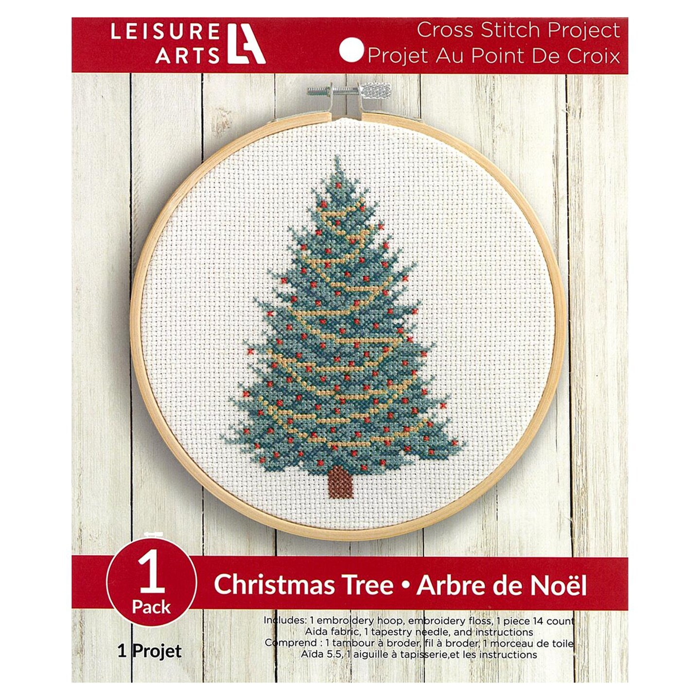 Leisure Arts Cross Stitch Kits 6" Christmas Tree, Embroidery Kit, Cross Stitch Kits, Hobby, Craft Kits For Adults, Embroidery Patterns, For Beginners Adults
