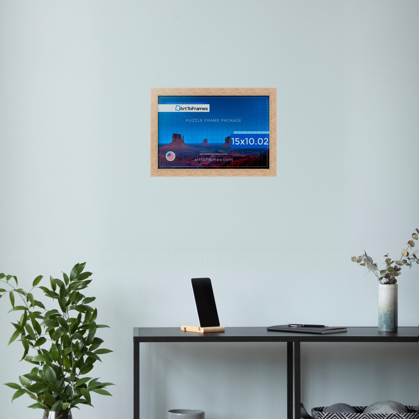 ArtToFrames 15x10.02 INCH / 38x26 CM Puzzle Frame for 1000 piece Puzzles.This 1.00 Inch Custom Wood Frame for Puzzles Comes with Regular Glass, Available in Multiple Colors