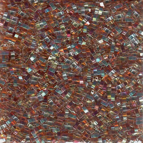Miyuki Half Tila Bead, Crystal Orange Rainbow, HTL-4576, 7.5 grams