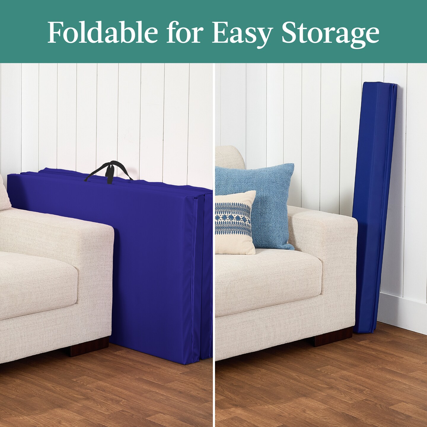 Best Choice Products 10ftx4ftx2in Folding Gym Mat 4-Panel w/ Carrying Handles & Folding Balance Beam