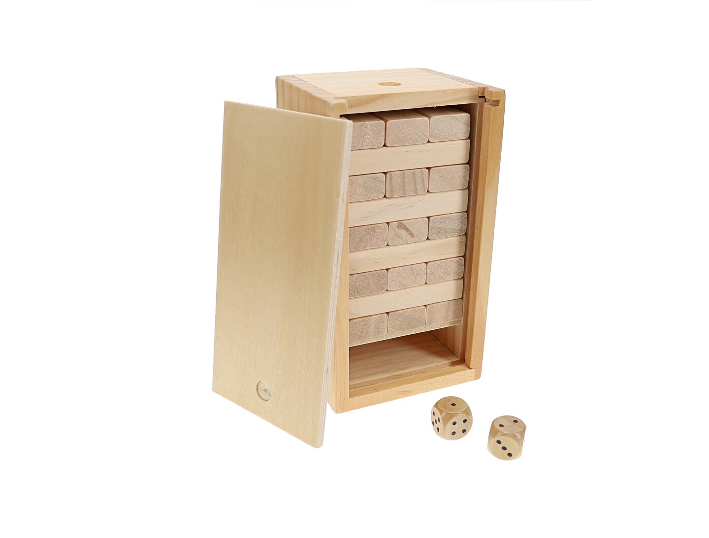 WE Games Wooden Blocks Stacking Tower Game with Wooden Box, Short, 27 Blocks