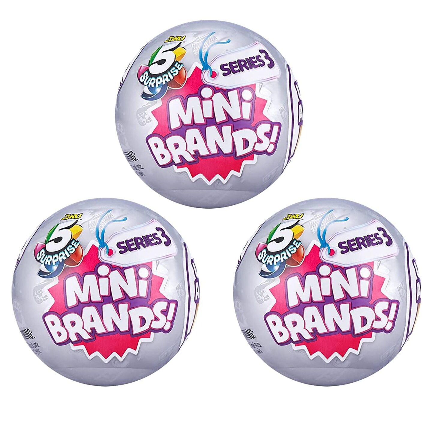 Zuru 5 Surprise Mini Brands Mystery Capsule Series 3 | 3 Random Mini Toys