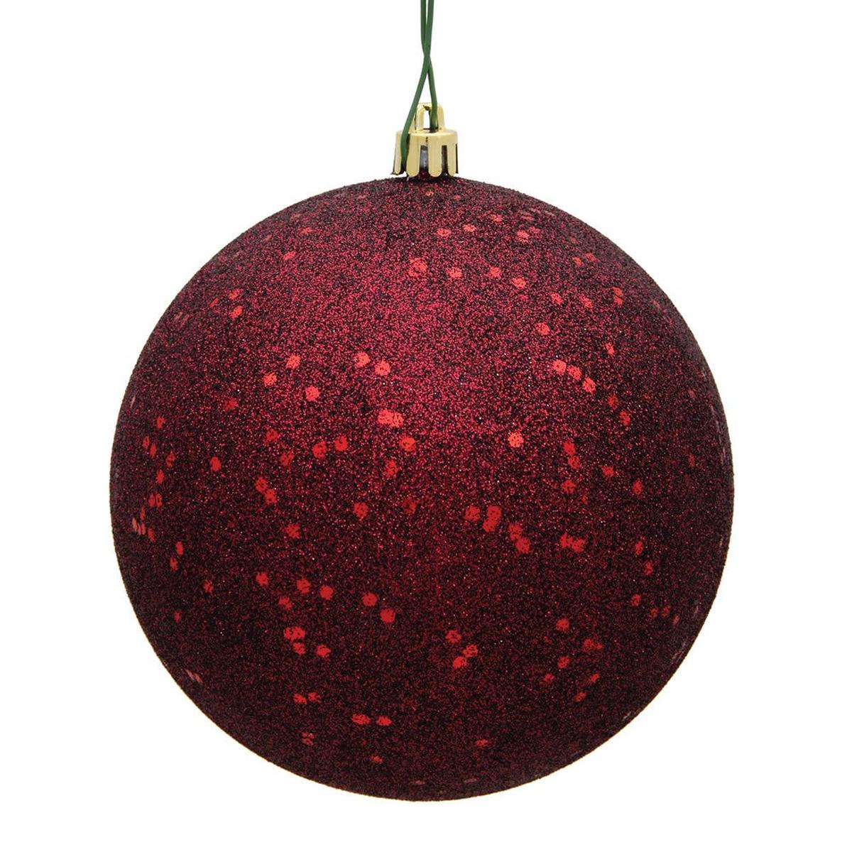 6in Burgundy Christmas Ornament Assortment (Set of 4)