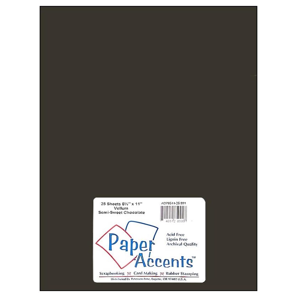 Accent Design Paper Accents Tracing Vellum 8.5x11 27lb Semi-Sweet Chocolate 5pc - Translucent Vellum Sheets, Tracing Paper for Drawing, Art Projects, Crafts, Scrapbooking, Cardmaking